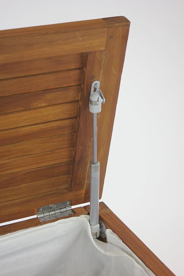 The Original Nila Teak Wall Hugging Louvered Large Hamper 416