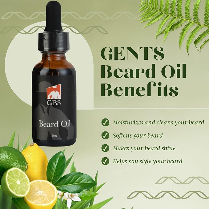 GENTS Beard Care Kit for Men with Faux Leather Travel Bag – Beard Oil, Balm, Boar Bristle Brush, Wooden Comb, Grooming Scissors – Complete Beard Grooming Set (Beard Kit with Travel Bag, 9 Pieces)