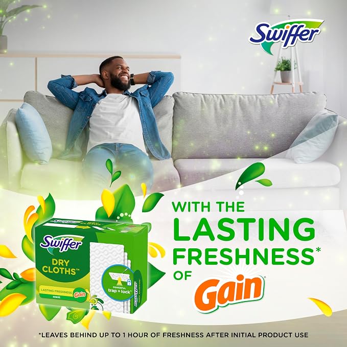 Swiffer Sweeper Dry Sweeping Cloth Refills,Gain Original,32 Count (Pack of 4)