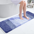 OLANLY Bathroom Runner Rugs Mat 47x17, Extra Soft Absorbent Microfiber Bath Rugs, Rubber Backing, Quick Dry, Washable Long Bath Mats for Bathroom, Tub and Shower, Home Decor Accessories, Blue-Violet