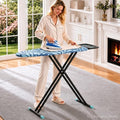 APEXCHASER Ironing Board Full Size, Iron Board and Ironing Board Set Height Adjustable, Foldable Ironing Boards Standard Size, Iron Table Stand with Anti-Skid Legs and Iron Rest, 13" x 43" Blue