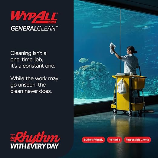 WypAll GeneralClean L10 Cloths Light Cleaning Wipes (05322), Pop-Up Box, Bulk Paper Wipers, White (18 Packs of 125 Sheets, 2,250 Sheet Total)