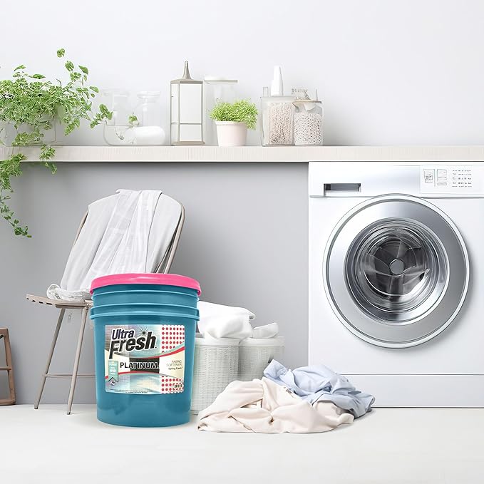 Ultra Fresh Platinum 5 Gallon Spring Fresh Scented Fabric Softener Liquid with Pump for Easy Dispensing for Up to 640 Laundry Loads (3 Pack)