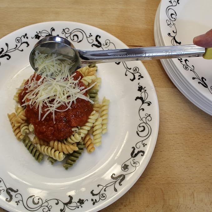 1 oz Solid Stainless Steel Portion Control Ladle Spoon | Commercial-Grade Spoodle for Portioning & Serving - Soups, Sauces & Buffet Service. Color-Coded by Size. Dishwasher Safe.