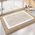 Color&Geometry Small Bath Mats for Bathroom Simple and Stylish, 16"x24" Khaki Bathroom Rugs, Non Slip, Absorbent, Soft, Washable, Microfiber Bathmat Shower Mat Outside Shower