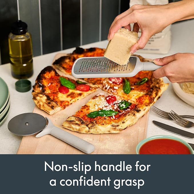 bella 7-Piece Modular Gadget Set, Grater, Pizza Cutter, Ice Cream Scoop, Peeler, Shears, Bottle Opener, Crock with removable divider, Dishwasher Safe, Oatmilk