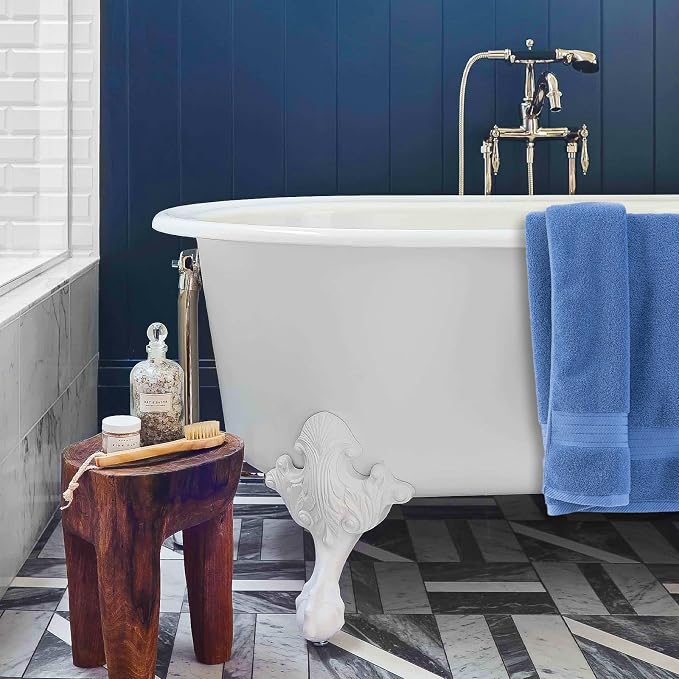 COZYART Denim Blue Bath Towel Set, Turkish Cotton Hotel Large Towel Bulk for Bathroom, Thick Bathroom Sets of 6 with 2 Bath Towels, 2 Hand Towels, 2 Washcloths, 650 GSM | OEKO-Tex 100 Certified Zero Twist Ring Spun, Soft Absorbent Quick Dry, Plush Fluf...