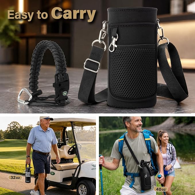 DYSANKY Fatehers's Day Water Bottle Gift– Insulated Stainless Steel Bottle with Carrier Bag, Strap & Gift Box – BPA-Free – Ideal for Hiking, Camping & Travel 32 oz