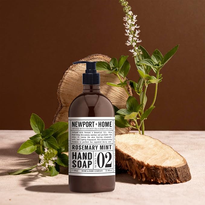 Newport Home Hand Soap, Wild Lavender and Rosemary Mint, 21.5 fl oz, Set of 4, Home and Body Co