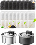 oneisall 8 Replacement Filters for 2.2L 3.2L Cordless Cat Fountain | 5-Layer Filtration,4 Months Set Replacement Filters and Sponges, White 8 Count (Pack of 1)
