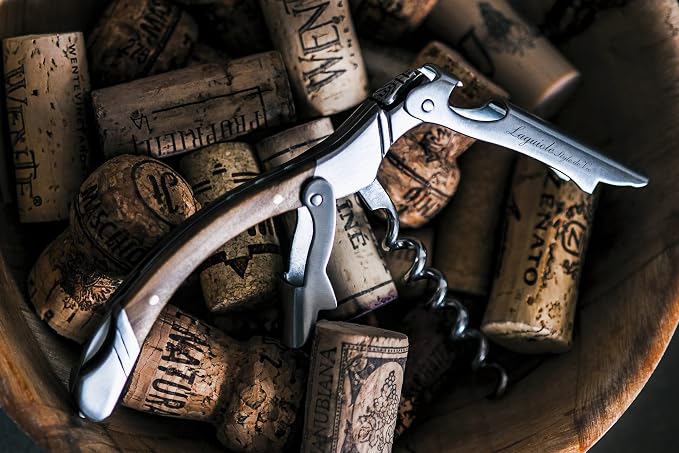 Laguiole Style de Vie Corkscrew, Bottle Opener with Foil Cutter, Olive wood