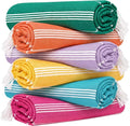 HAVLULAND Turkish Beach Towel, Oversized 72x40, Turkish Cotton, Set of 6 | Sand Free, Quick-Dry, Absorbent Bath Towel, Lightweight Blanket & Compact for Travel, Beach, Pool, Gym, Spa