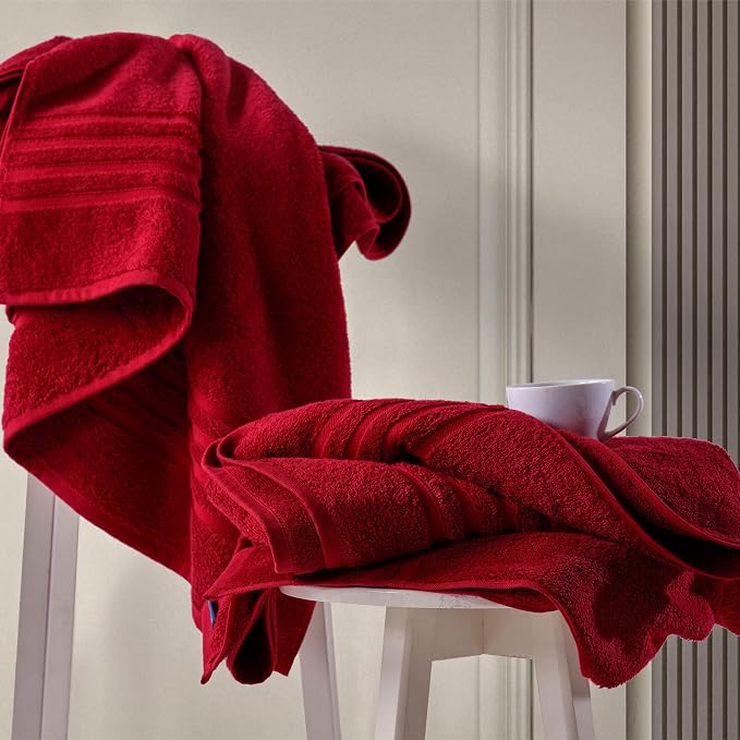 Hawmam Linen Jumbo Large Bath Sheets Towels 2 Pack Soft and Absorbent, Premium Quality 100% Cotton Towels (Red, Bath Sheet)