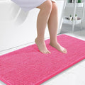 OLANLY Large Bathroom Rugs 45x27, Extra Soft Absorbent Chenille Bath Rugs, Rubber Backing Quick Dry, Machine Washable Bath Mats for Bathroom Floor, Tub and Shower, Home Decor Accessories, Hot Pink