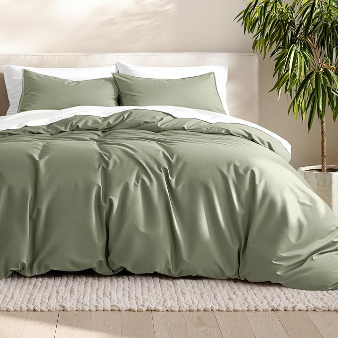 Bare Home Bedding Duvet Cover Extra Long Size - Premium 1800 Super Soft Collection - Lightweight, Cooling - Soft Breathable Bedding Duvet Cover (Twin/Twin XL, Sage)