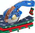BAOSHISHAN 100mm Plug-in Electric Fabric Rotary Cutter Heavy Duty | Speed Adjustable Round Blade Fabric Cutting Machine for ≤1.06 inch Thickness Multilayer Fabric Leather Cloth Carpet (Blue)