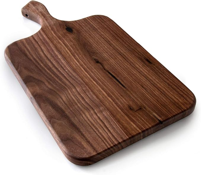Brazos Home Dark Walnut Wood Cutting Board for Kitchen, Seasoned, Chopping Board, Wood Cheese Board, Charcuterie Platter, Ideal for Serving or Chopping Fruit, Vegetables, Cheese or Meat, 16 x 8, Large
