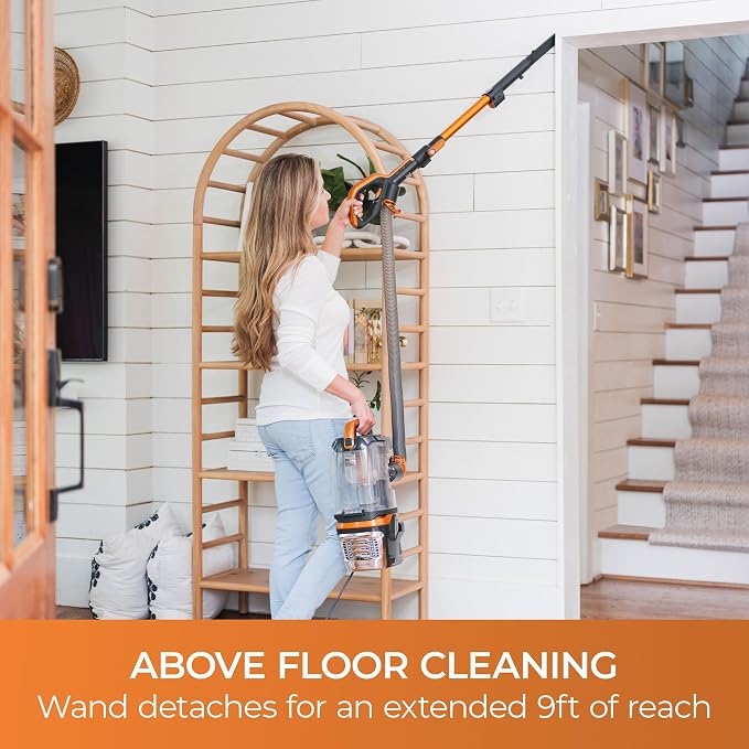 Kenmore DU4080 Featherlite Lift-Up Bagless Upright Vacuum 2-Motor Power Suction Lightweight Carpet Cleaner with HEPA Filter, 2 Cleaning Tools for Pet Hair, Hard Floor, Orange