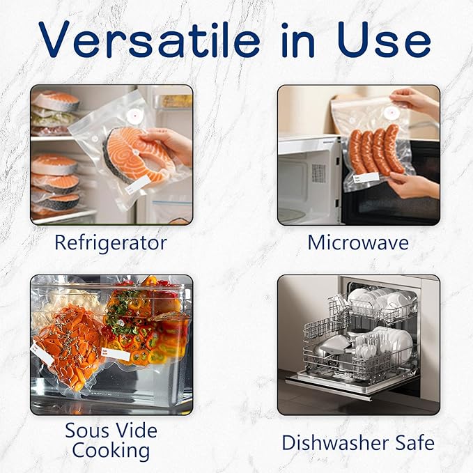 30-Pack Large Vacuum Sealer Bags & 2 Bonus Sealing Clips, Compatible with Chef Preserve – BPA-Free (12 x 13 in) Reusable Food Storage Bags for Freezer, Microwave, Sous Vide – Leak-Proof
