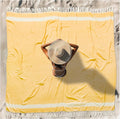 Vikumond Turkish Beach Towel Blanket Oversized 88x82 Inch Quick Dry Yellow | Lightweight Compact Portable Sand Free Absorbent Boho Woven Throw for Pool Swimming Picnic Camping Cruise Outdoor Essentials