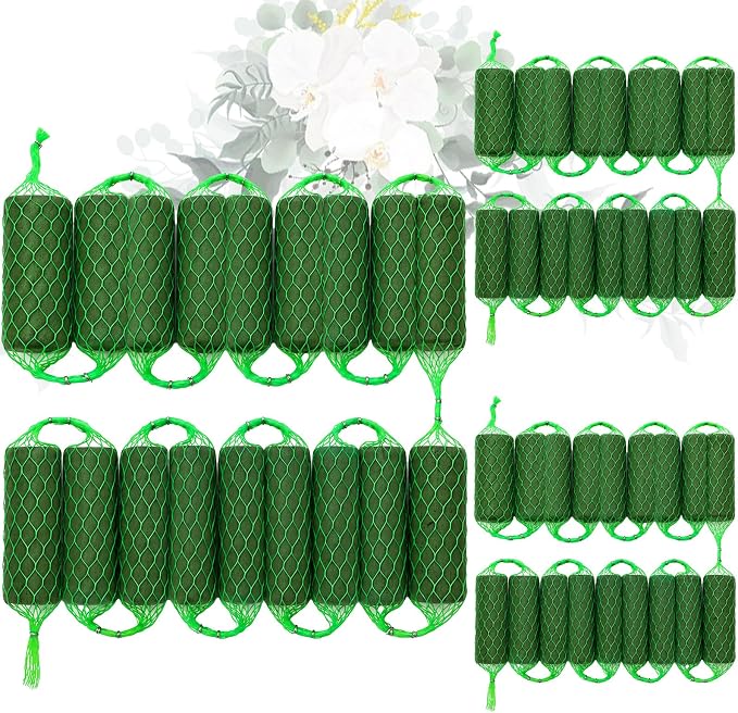 Conderyang 42 Pcs Floral Foam Garland 27.6ft Absorption Flower Holder Wet Foam Blocks Flower Sponge Blocks Green Floral Arrangement for Home Garden Craft Wedding Arch Door Holiday Tabletop Decoration