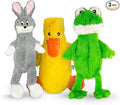 FGA MARKETPLACE Frog-Grey Rabbit-Duck Flat NO Stuffing NO Squeak Plush Dog Toy, Funny Style Will Entertain Your Pet for Hours, Recommended for Small and Medium Dog 21 INCH Long
