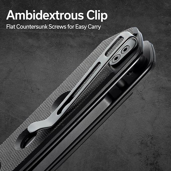 CIVIVI Vision FG Pocket Knife, 3.54" Nitro-V Reverse Tanto Blade C22036-1 | Superlock Folding Knife with G10 Handle, Reversible Ambidextrous Clip for EDC Camping Hiking