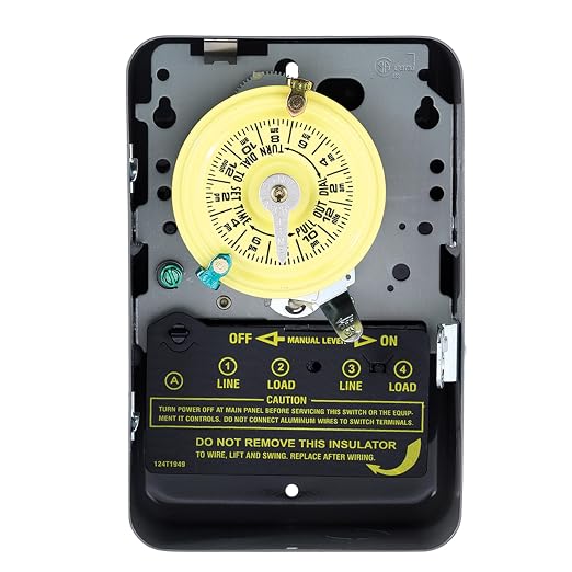 Intermatic T104 24-Hour Mechanical Timer Switch - 208–277 VAC, DPST, Indoor Metal Enclosure, Heavy-Duty, Manual Override, 40 Amp - Ideal for Lights, Pumps, Fans, and HVAC Systems (Pack of 3)