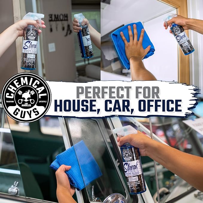 Chemical Guys CLD300 Streak Free Glass & Window Cleaner (Works on Glass, Windows, Mirrors, Navigation Screens & More; Car, Truck, SUV and Home Use), Ammonia Free & Safe on Tinted Windows, 128 fl oz