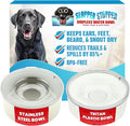 Stainless Steel Dripless Water Bowl with Tritan Plastic Lid – Holds 1 Gal, Reduces Spills & Trails Up to 85%+, Water Bowl for Large Breed Dogs (51-85 lbs), The Original Slobber Stopper