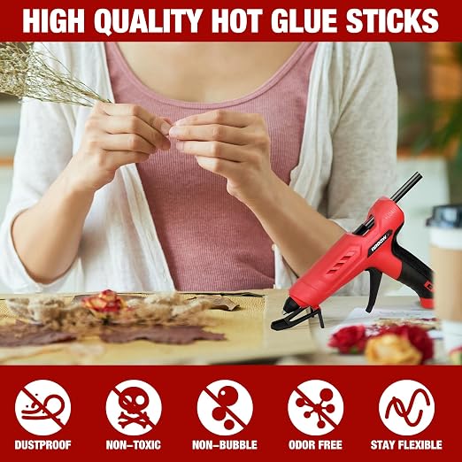 Arrow Full Size Hot Glue Sticks, 200 Pack Black Glue Gun Sticks, 4" and 1/2'' Diameter High Viscosity All-Purpose Gun Stick for DIY Art, Craft General Repairs, Festival Home Decoration