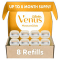 Gillette Venus Moistureglide Women's Razor Refills, 8 Refill Cartridges, Fits Venus Reusable Razor Handles, 5-Bladed Razor Blades with Built-in Shave Gel Bars, Women's Razor