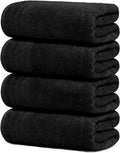 Tens Towels 4 Piece Extra Large Bath Towels 30 x 60 Inches, Black | 100% Cotton, Larger & Lighter Weight, Quicker to Dry, Super Soft and Absorbent, Perfect for Bathroom