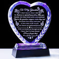 YWHL Gifts for Grandma from Granddaughter Grandkids, Great Grandma Birthday Gifts with Colorful Light Base, Crystal Keepsake Gift Ideas for Grandmother on Christmas Mother's Day