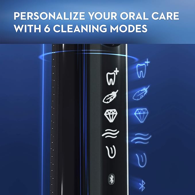 Oral-B GENIUS X Electric Toothbrush with 3 Oral-B Replacement Brush Heads and Toothbrush Case, Black