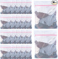Nuenen 36 Pieces Mesh Laundry Bags Fine Mesh Wash Bags with Zipper Machine Washable Lingerie Bags for Washing Delicates Clothes Garment Underwear Blouse Hosiery Socks Travel, 16 x 20 Inches (Pink)