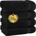 Cotton Paradise Hand Towels for Bathroom, 100% Cotton Turkish 4 Piece Hand Towel Set, Soft Absorbent Face Towels, Black Hand Towels