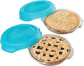 Libbey Baker’s Premium 2 Piece Glass Pie Plate, Stackable, Space Saving Casserole Dish Set with Lids, Glass Baking Dish Set for Fruit Pies, Quiches