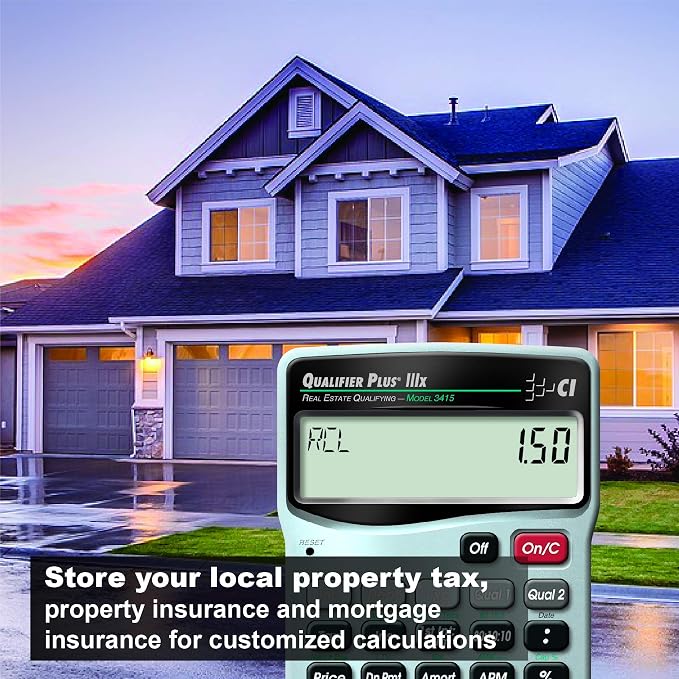 Calculated Industries 3415 Qualifier Plus IIIx Advanced Real Estate Mortgage Finance Calculator | Simple Operation | Buyer Pre-Qualifying | Solves Payments, Amortization, ARMs, Combos, FHA, VA, More | Advanced Mortgage Finance, Simple Operation, Buyer ...