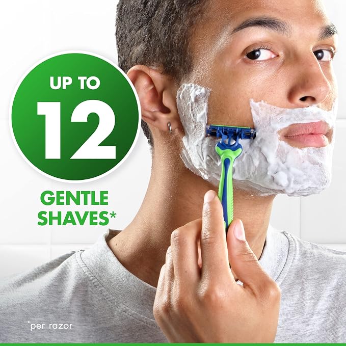 Gillette Sensor3 Sensitive Men's Disposable Razor, 12 Razors (Pack of 6)