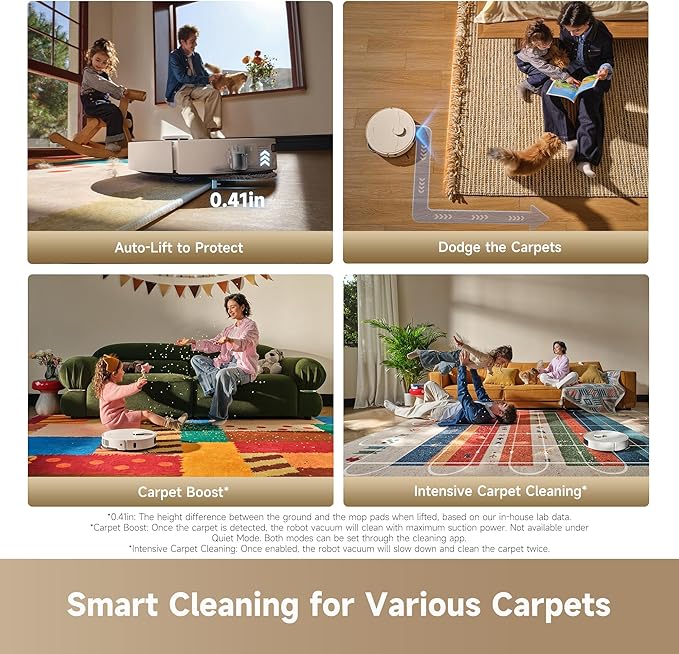 DREAME D30 Ultra CE Robot Vacuum and Mop with Auto Dust Emptying, 25,000Pa Suction, 0.41in Mop Lifting, Multifunctional Base Station, Mop Self-Washing, Smart Obstacle Avoidance, White