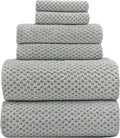 YTYC 39x78 Bath Sheets Set,Towels for Bathroom,Grey,6-Pieces | 2 Extra Large Bath Towels, 2 Hand Towels, 2 Washcloths, Super Soft,Highly absorbent,Hanging Loop,80% Polyester