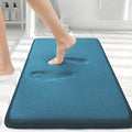 Smiry Memory Foam Bath Mat 30x20, Extra Soft and Absorbent Bathroom Mats, Non Slip Washable Carpet for Floor, Shower and Tub, Peacock Blue