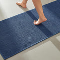 TYUU Bathroom Runner Rug, Long Bath Mat Washable Thin Quick Dry Low Pile Bathroom Runner Rugs 24 x 60 Non Slip, Navy Blue 24"x60"