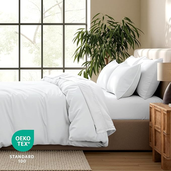 Bare Home Bedding Duvet Cover Extra Long - Premium 1800 Super Soft Collection - Lightweight, Cooling Duvet Cover - Soft Breathable Bedding (Twin/Twin XL, White)
