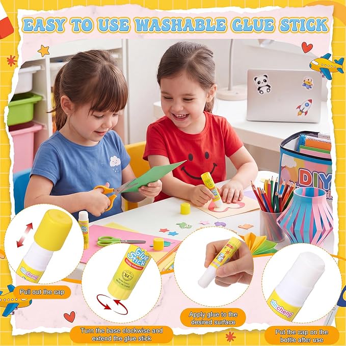 Zubebe 0.25 oz White Glue Sticks in Bulk for Classroom, Washable Glue Stick for Crafts Home Back to School Students Teachers Employees Scrapbooking Crafting Supplies (1000 Pcs)