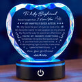 Gifts for Boyfriend with Colorful LED Base Unique Birthday Gift Ideas from Girlfriend Romantic Heart Crystal Keepsakes to My Anniversary Christmas Valentine Day