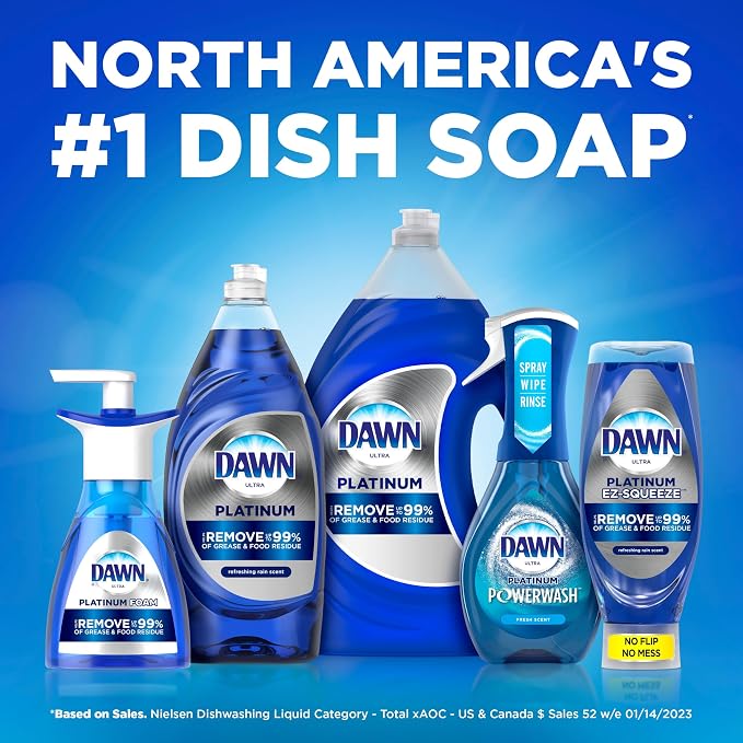 Dawn Dish Soap, Direct Foam Dishwashing Foam, Refill, Fresh Rapids Scent, 30.9 Fluid Oz (Pack of 6)