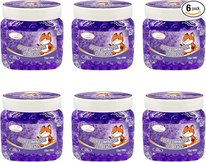 2 Pack Odor Eliminator Gel Beads, 12 oz, Scented Gel Air Freshener, Pet Odor Eliminator for Bathroom, Closet, Pet Area & RVs, Lasts 90 Days for Improved Home Fragrance, Fresh Lavender