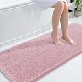 OLANLY Bathroom Runner Rugs 59x24, Soft Absorbent Chenille Bath Rugs, Rubber Backing Quick Dry, Machine Washable Long Bath Mats for Bathroom Floor, Tub and Shower, Home Decor Accessories, Dusty Rose